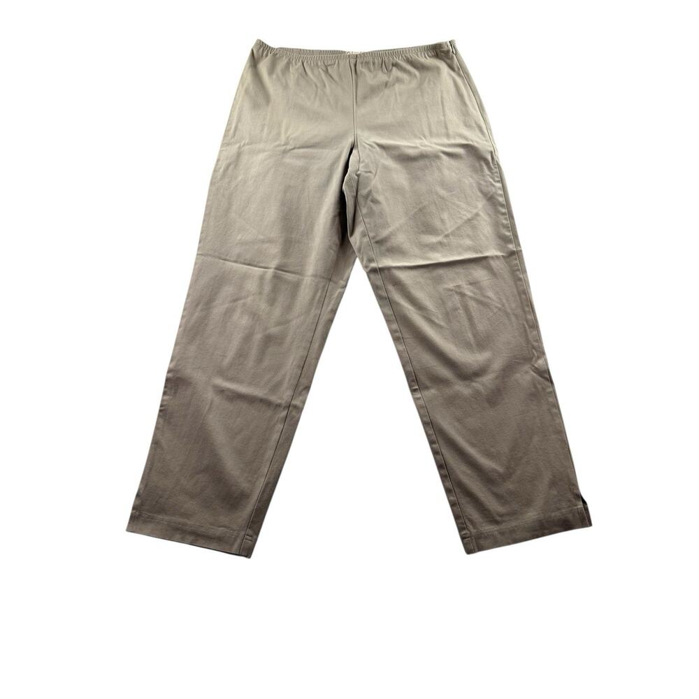 Eileen Fisher Organic Cotton Side Zip Pants Size M Twill Crop Tan Casual Capsule